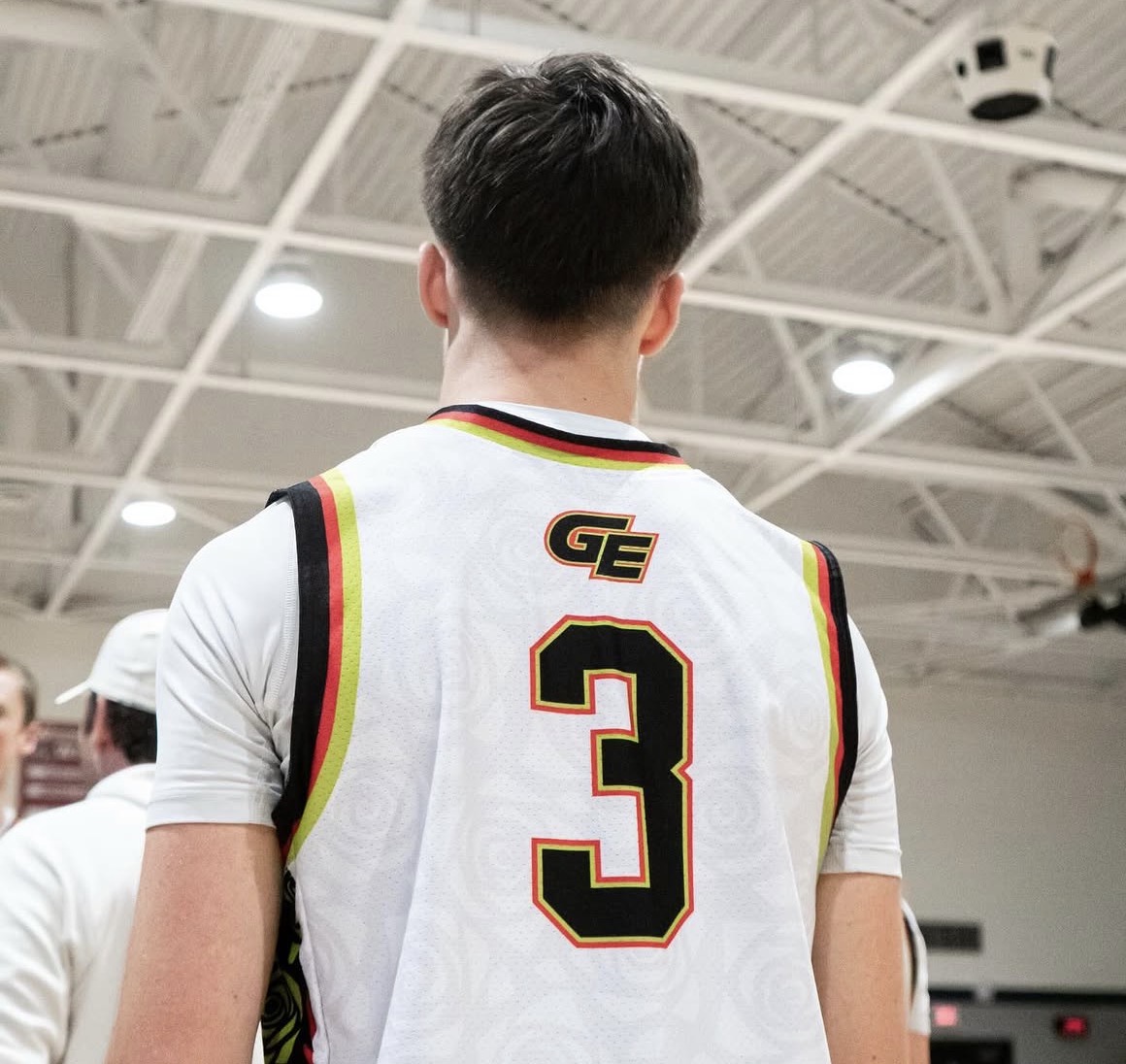 Back view of Atlanta travel basketball player number 3 in GE jersey