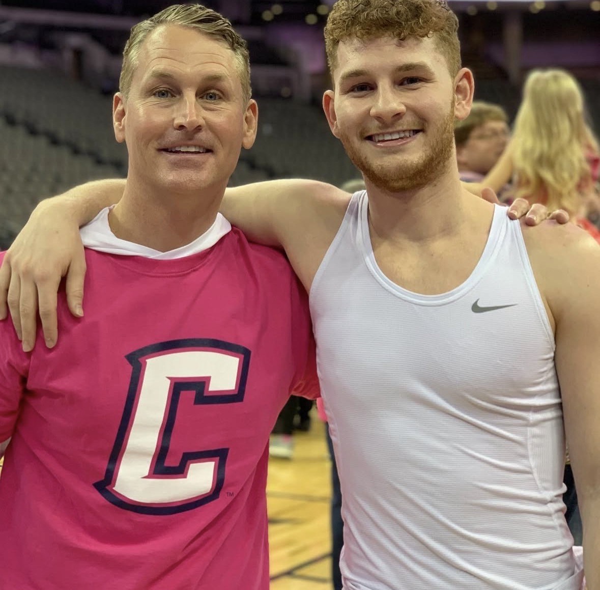 Jordan Canfield with his son Jett at Creighton